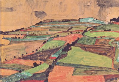Field Landscape (Kreuzberg near Krumau) by Egon Schiele